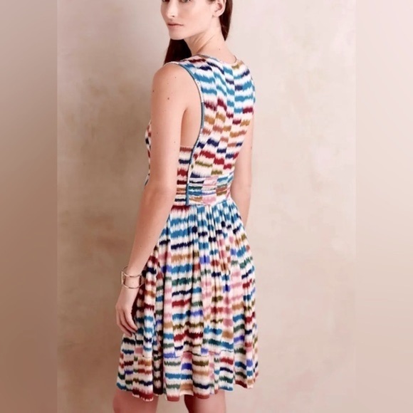 Anthropologie Mauve Sennebec A-Line, Stretchy, Keyhole Midi Dress w/ Pockets XXS - Picture 3 of 15